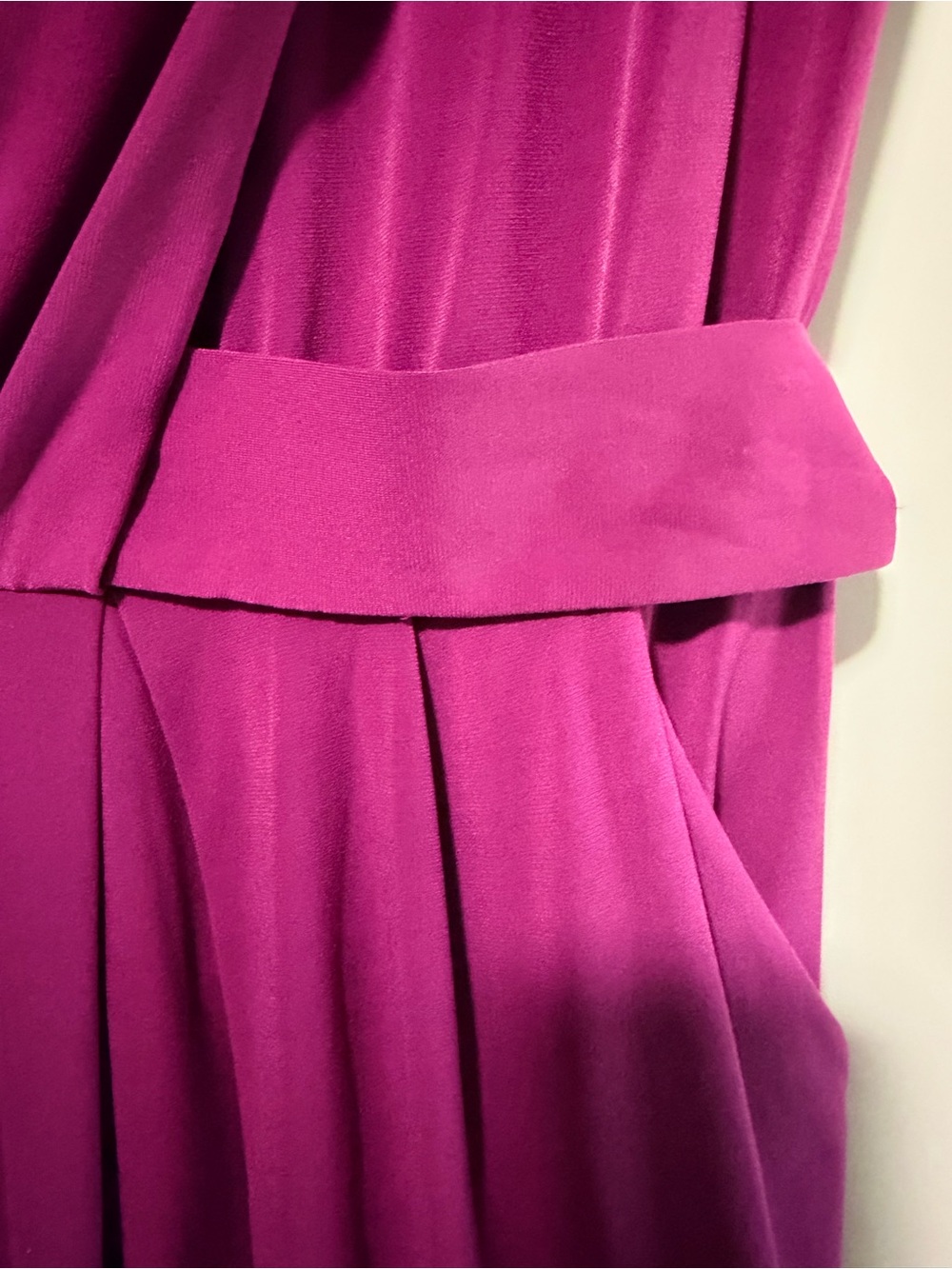 BCBG Paris Draped Cowl Neck Pocket Dress Plum Purple Size S - Picture 5 of 7